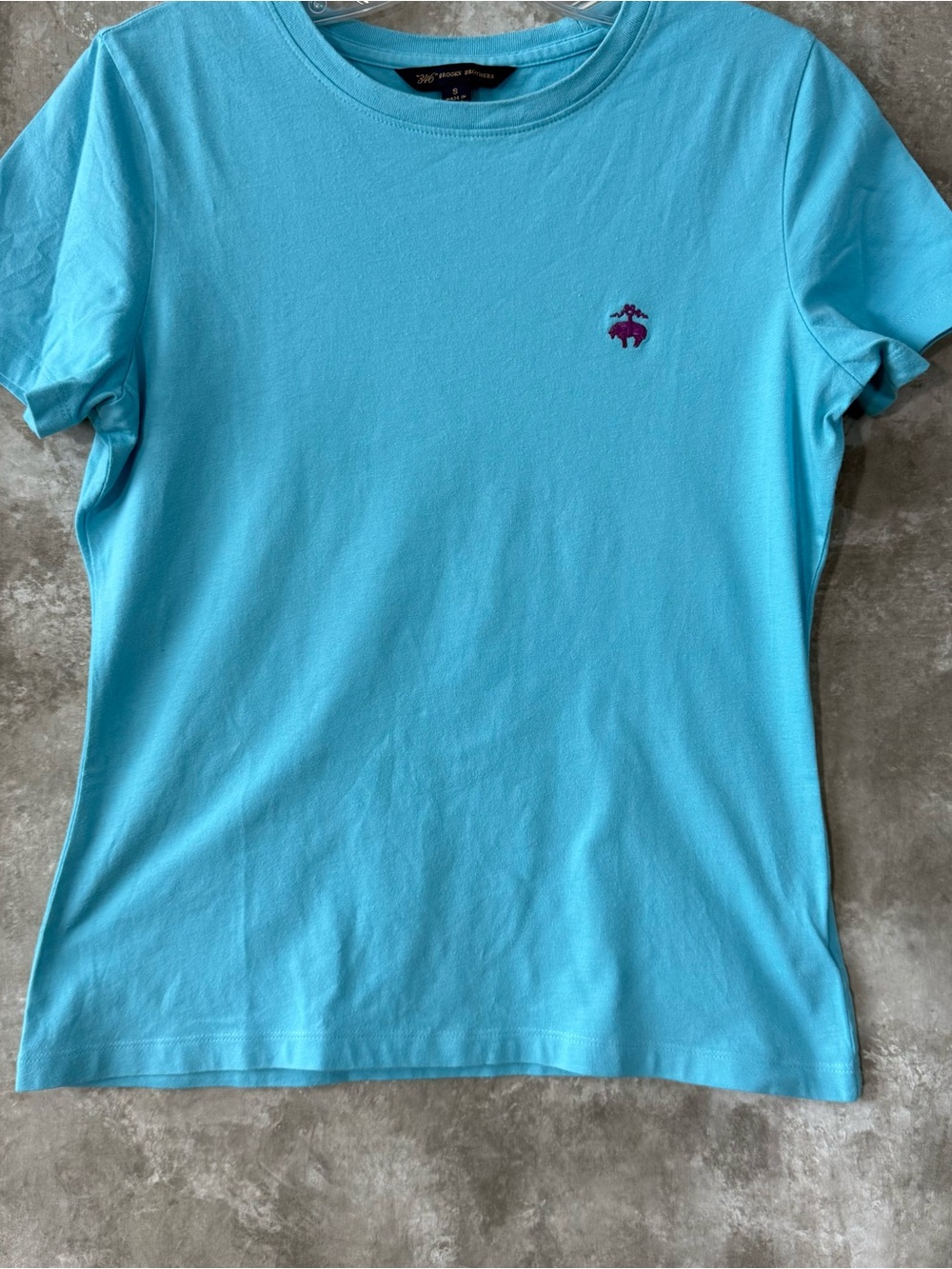 Brooks Brothers Teal Crewneck Tee with Navy Label (Love 24)